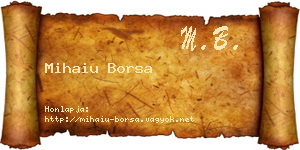 Mihaiu Borsa névjegykártya